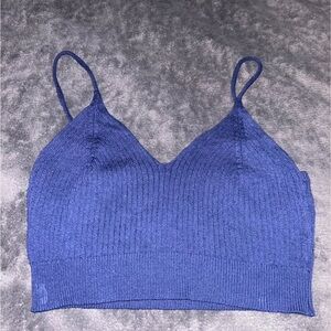 H&M Blue Ribbed Tank Top